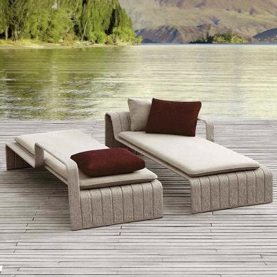 China Scandinavia Outdoor modern resort leisure hotel garden swimming pool patio lounger rattan sunbed beach daybed for sale