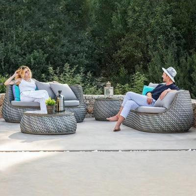 China Outdoor Patio Sofa Rattan Wicker Furniture Outdoor Garden Sofa Set Simple Modern Style Rattan Sofa Combination for sale