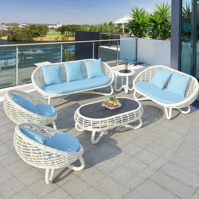 China Modern Aluminum Poolside Sofa Outdoor Furniture Garden Outdoor Rattan Sofa Set by Modern Simplicity Hotel Villia for sale