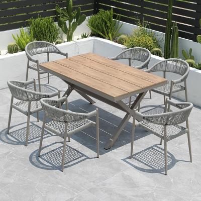 China Modern Simplicity Water Proof New Morden Design Tesline And Outdoor Rope Chair And Table Garden Dining Set for sale