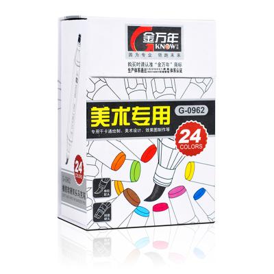 China Painting Fine Art 24 Colors Soft And Hard Rubber Tip Twin Marker Drawing Tips G-0962 Set Pens for sale