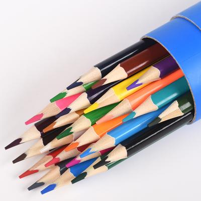 China office & Wholesale Promotional Eco-friendly School Pencil Diameter 3mm 24 Colors Triangle Wooden Barrel Pencils G-2629 for sale