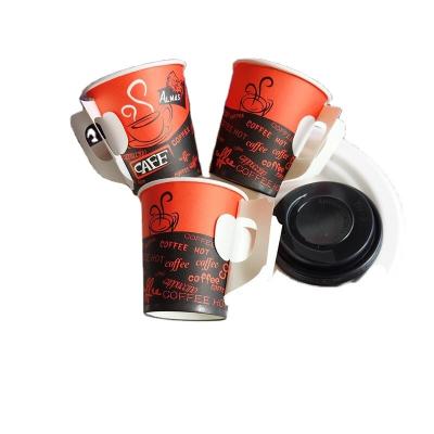 China Single Disposable Hot Drink Paper Cup With Handle 7oz 9oz Disposable Paper Cup for sale