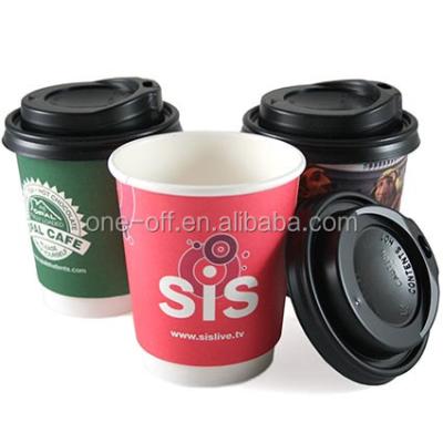 China 4oz Disposable Double Wall Paper Disposable Insulated Coffee Cups Paper Cup Container for sale