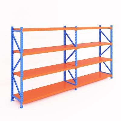 China 4 Tier Metal Shelf Adjustable Level Height for Medium Duty Shelving in Warehouse Rack for sale