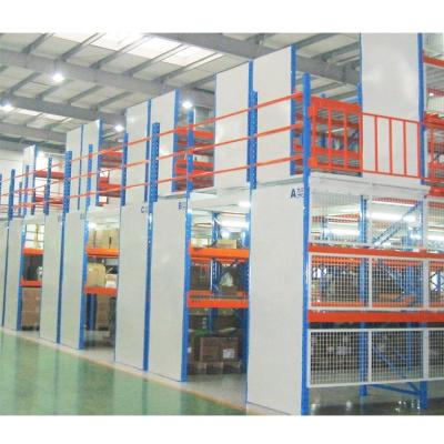 China Multi-Tier Blue Chemical Plant Tools Storage Mezzanine Rack for 300kg/500kg Layer Load for sale