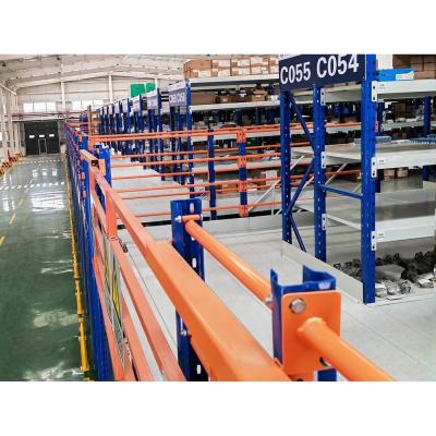 China Multi-Level Powder Coated Steel Mezzanine Shelving for Flexible Warehouse Storage for sale