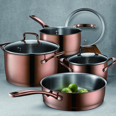 China Viable Wholesale Nonstick Cookware Stock Pot Stew Pan Frying Pan Multi-piece Kitchen Cookware Set for sale