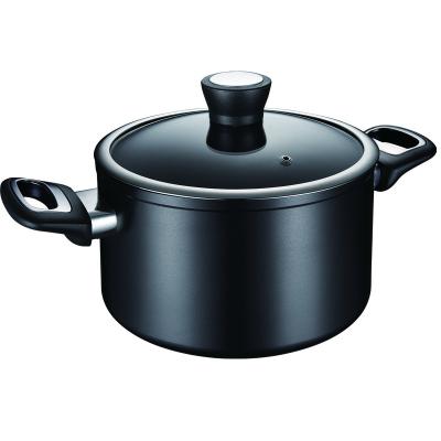 China ASD Cookingware Sustainable Wholesale Custom Cookware Set Black Aluminum Soup Pot Kitchen Stock Pot Soup and Stock Pots for sale