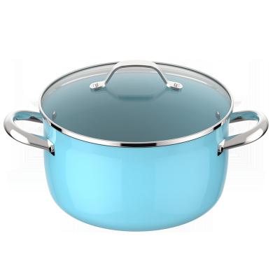 China Sustainable Wholesale ASD Kitchen Cookware Induction Cooker 18 Soup 24cm Aluminum 20 Casserole And Stock Pots With Lid for sale