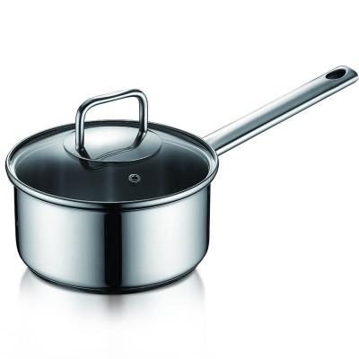 China Europe ASD Kitchen Care Sauce Pan With Glass Lid Metal Kitchen Cookware Stainless Steel Saucepan for sale