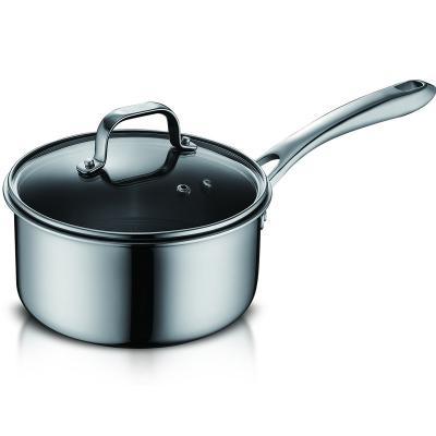 China Europe ASD Stainless Steel Wholesale Chef's Sauce Pan Saucepan With Lid For Classic Non-Stick Home Kitchen Restaurant for sale