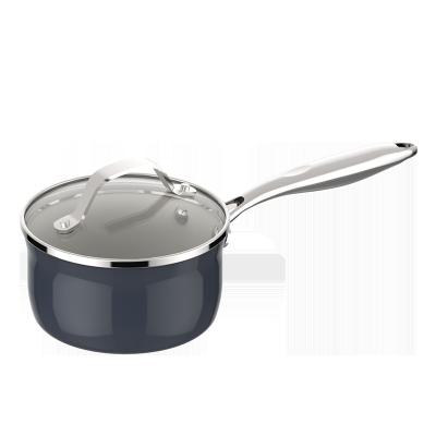 China Europe ASD Multi Color Kitchen Cooking Cookware 18 20cm Covered Aluminum Non Stick Sauce Pans With Lid for sale