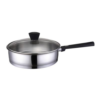 China Europe Home Cooking Chefs Pan Frying Steel 26cm Pan Skillet Saute Pan Stainless With Lid for sale