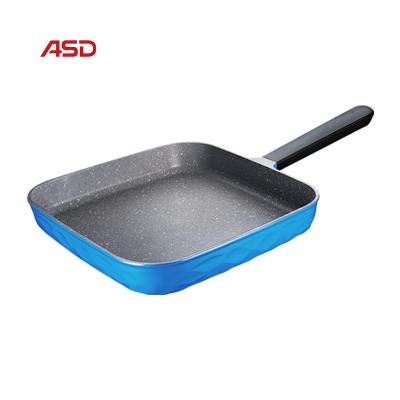 China Europe 28CM Korean Pre-Seasoned Cookware Square Barbecue Grill Pan Aluminum Pan Griddle Pan for sale