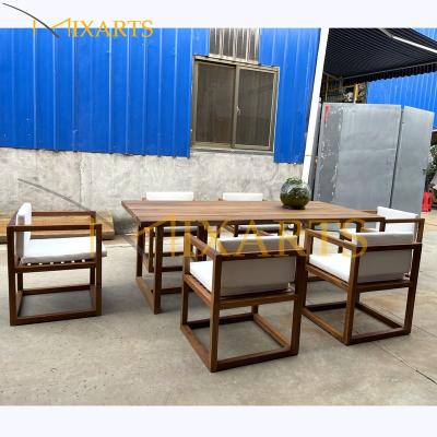 China Contemporary high quality teak wood table wooden chair and teak for outdoor for sale