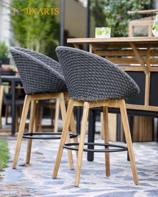 China HighWeather Resistant Outdoor Bamboo Rattan Rope Barstool Bar Stool Bar Chairs for sale