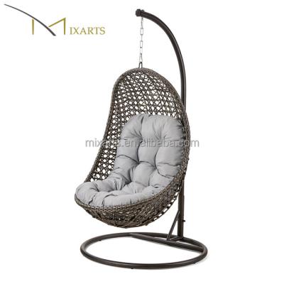 China Hot Selling Outdoor Leisure Swing Garden Hanging Furniture Egg Shape Wicker Rattan Modern Single Outdoor Garden Swing Hammocks/Hammocks for sale