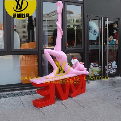 China China custom resin crafts mall decorative fiberglass pink panther statue for sale for sale