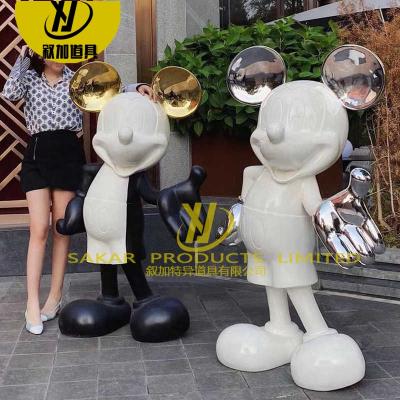 China China Colorful Fiberglass Resin Life Size Cartoon Mickey Mouse Statue For Sale for sale