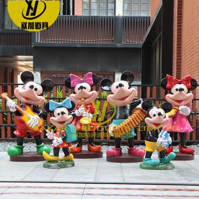 China China Fiberglass Life Size Cartoon Statue Resin Mickey Minnie Mouse Animal Sculpture for sale