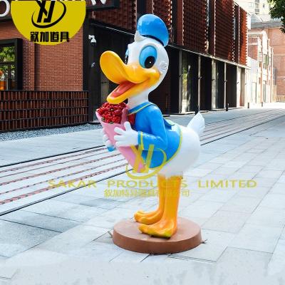 China Life Size Fiberglass Mickey Mouse Statue And Donald Duck China Park Decor Sculpture for sale