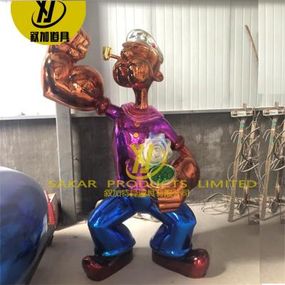 China China Home Decoration Resin Cartoon Statue Fiberglass 75cm Popeye Sculpture for sale