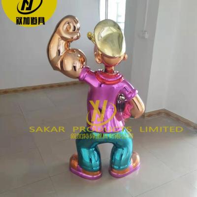 China China Famous Modern Outdoor Home Decoration Resin Cartoon Statue Fiberglass Popeye Sculpture Garden Decoration for sale