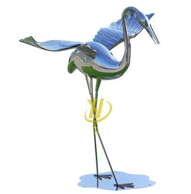 China Africa Modern Custom Sculture in the Garden Large Metallic Giant Stainless Steel Metal Bird Animal Sculpture for sale