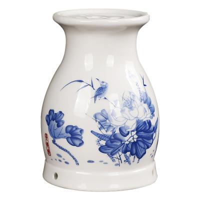 China Antique Chinese Porcelain Body Blue and White Ceramic Jar for Moxibustion or Gua Sha Massage for sale