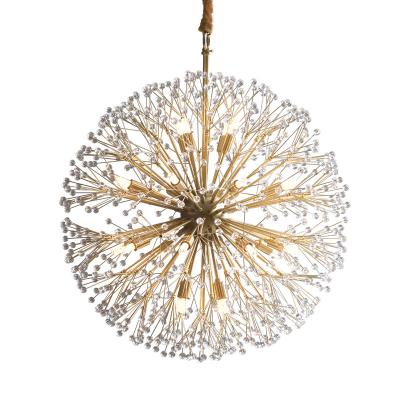 China Art Chandelier Designer Post Modern Creative Dandelion Hotel Post Spherical Chandelier for sale