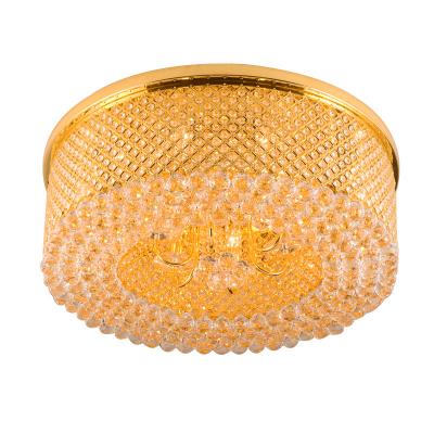 China Outdoor mounted creative luxury large round ceiling mounted lighting k9 crystal chandelier for sale