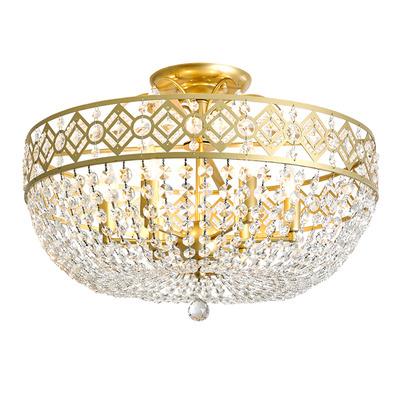 China American Hot Sale Surface Mounted Ceiling Lamp Bedroom Study Light Luxury Crystal Living Room Lighting Decorative Lamps for sale