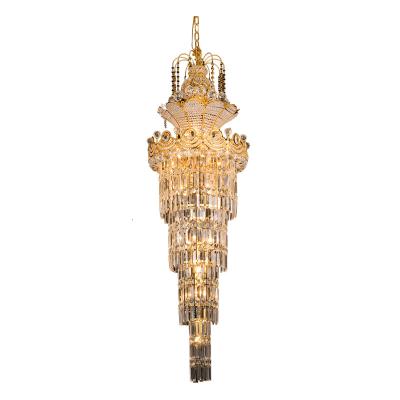 China TraditionalLuxury Decorative Luxury Crystal Chandelier Staircase Lights for sale