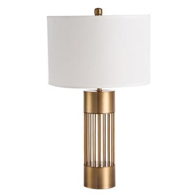 China Modern Exquisite Fabric Art Gold Marble Hotel Room Table Lamp for sale