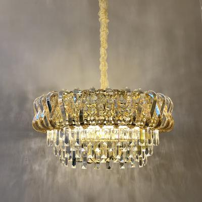 China New Modern Decorative Amber Light Luxury Crystal Chandelier for sale