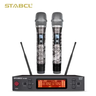 China STABCL Microphone ST-950 Handheld UHF KTV Microphone, Dual Channel Receive, Professional Wireless Microphone for sale