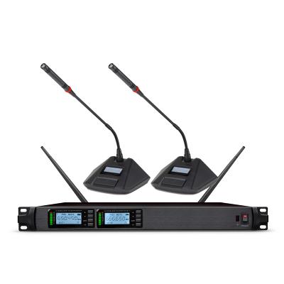 China ST-8002 Perfect Sound Hamper Two Wireless Conference Microphone , Conference Room Professional Audio Equipment for sale