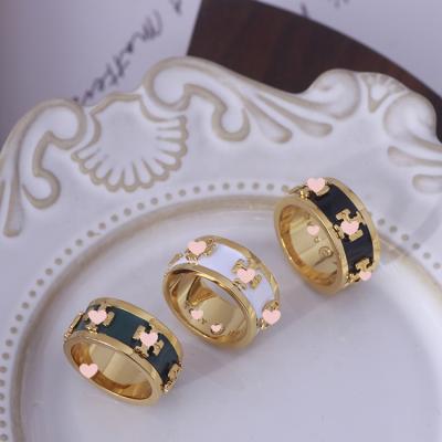 China TRENDY min order is 2021 one piece new gold plated enamel Ring Jewelery For Girls (51-53) for sale