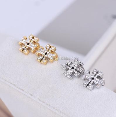 China FASHIONABLE wholesale hot sale stock stud earrings silver zircon rose gold earrings for sale