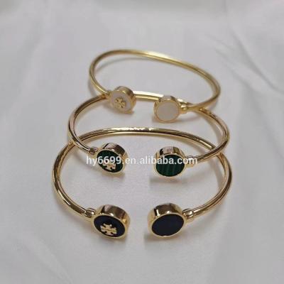 China TRENDY Three Styles Fashion Open Cuff Bracelets 18k Gold Plated Bangles For Women Gifts Birthday for sale