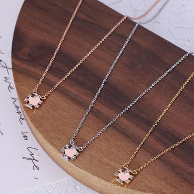 China TRENDY Bling Diamond Charm Necklace Rose Gold Plated Necklaces For Ladies Necklaces (6-8) for sale