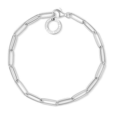 China New Design 19cm FASHIONABLE Silver Round Circle Charm Bracelets For Women Jewelry Bangles Wholesale for sale