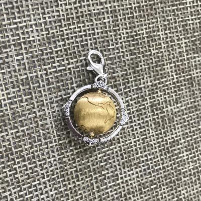 China 1:1 Round Globe Shape Gold Plated 925 Sterling Silver Antique Pendant for sale