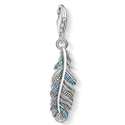 China Best Selling 925 Sterling Silver Fashion Feather Bracelet 1:1 Necklace Pendant for sale