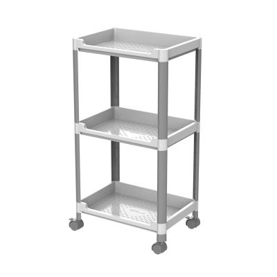 China Behind Doors/On Walls High End Kitchen Double-Layer Storage Rack With Wheels Hot Sale In Shopping Malls for sale