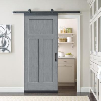 China Gray Color Modern Sliding Barn Door Sliding Customizable Wooden Door Design for sale