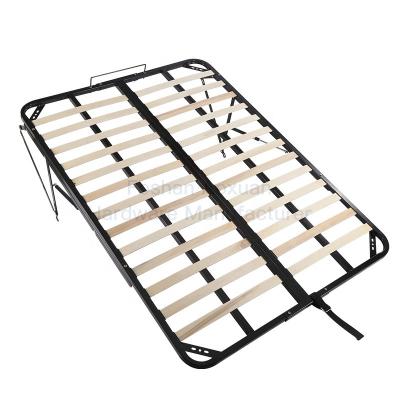 China Collapsible Customizable Flat Slats Metal Platform Bed Frame for sale