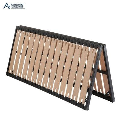 China Wholesale Cheap Wooden Foldable Widen Slats Folding Bed King Size Metal Bed Frame for sale