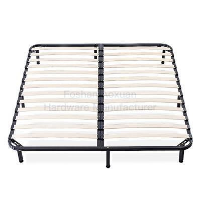 China Wholesale Collapsible King Platform Style Carbon Steel Bed Slatted Foldable Metal Base Frame for sale